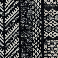 Safari Licorice fabric in black and cream