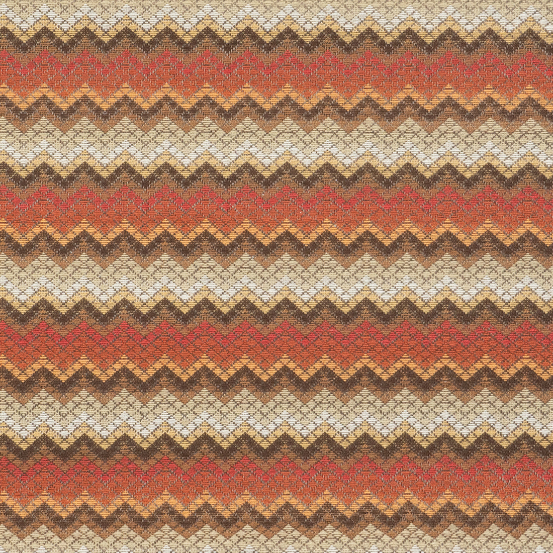 Chevron fabric in brick red and earth brown